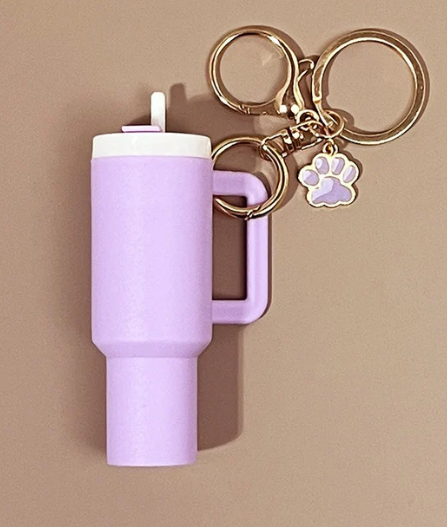 Light purple mini tumbler with paw charm
